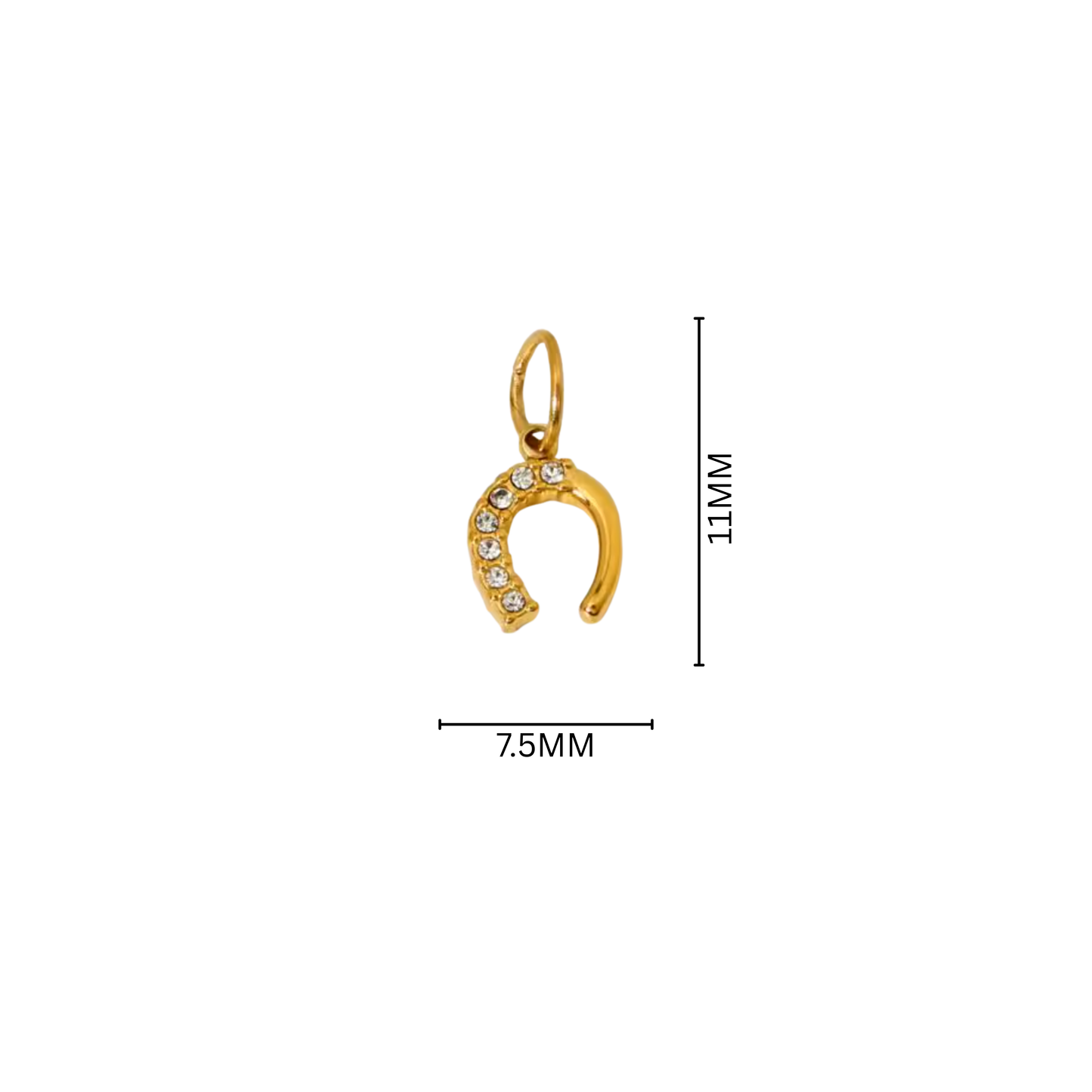 Zircon Horseshoe Charm