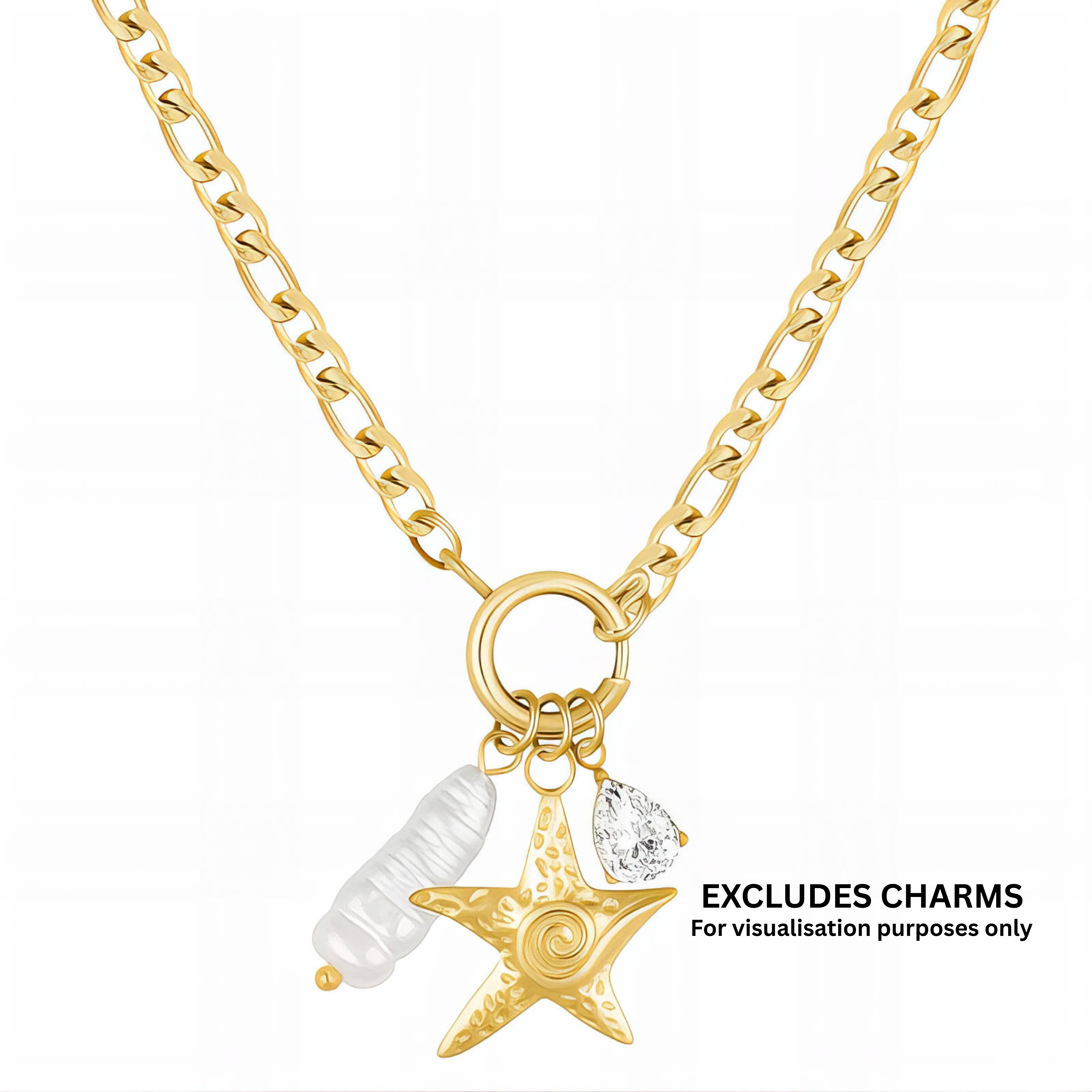アクセサリー 18K 5.9 grams 18cm with charms Clasp Charm Necklace – S-Curated
