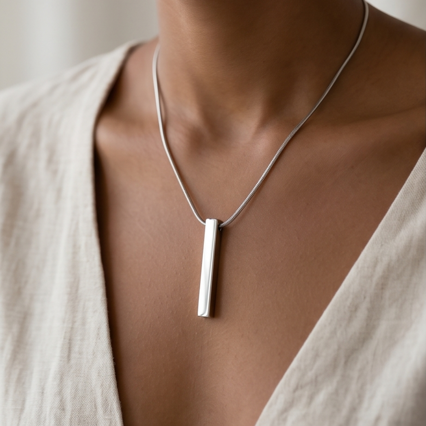Personalised Bar Snake Chain (Silver)