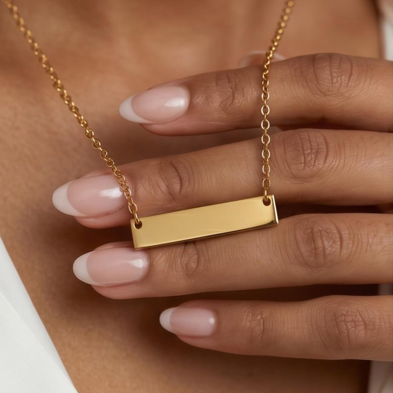 Personalised Bar Necklace (Gold): Restocked by Popular Demand