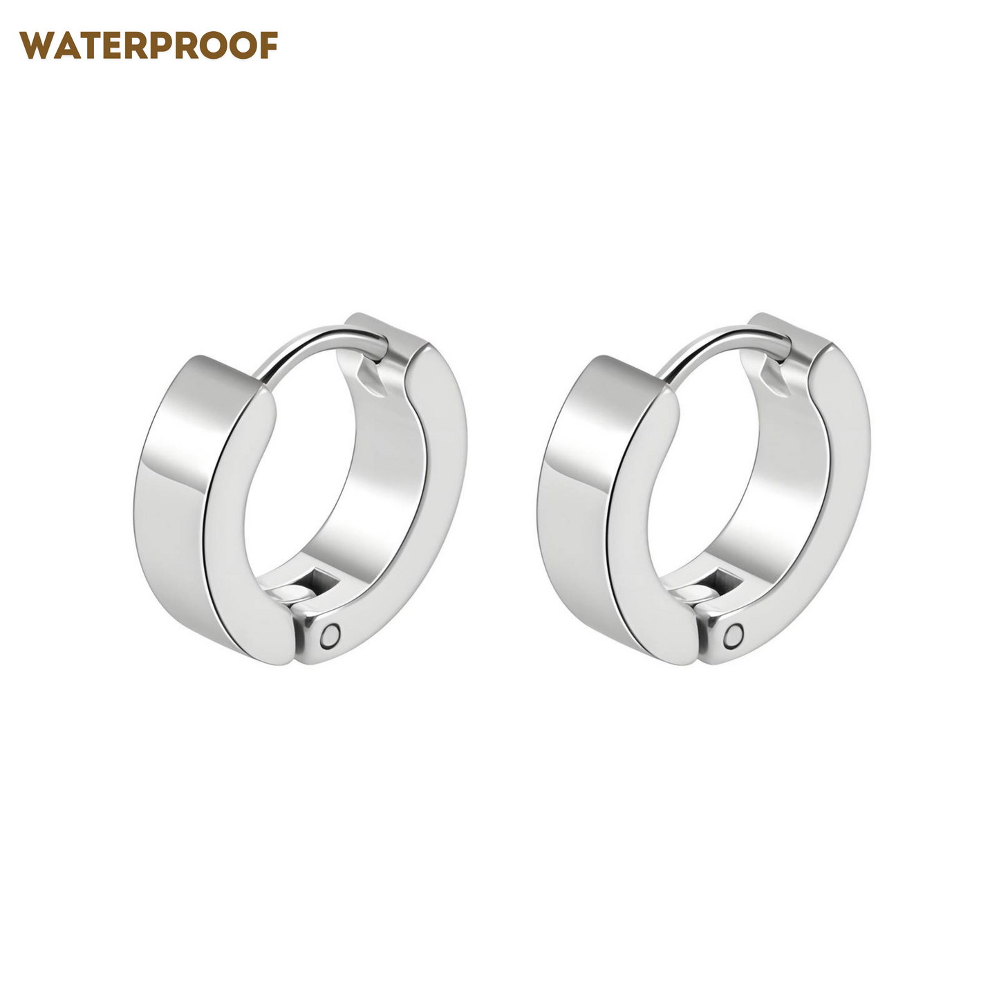 Keva Wide Huggie Hoops (Silver)