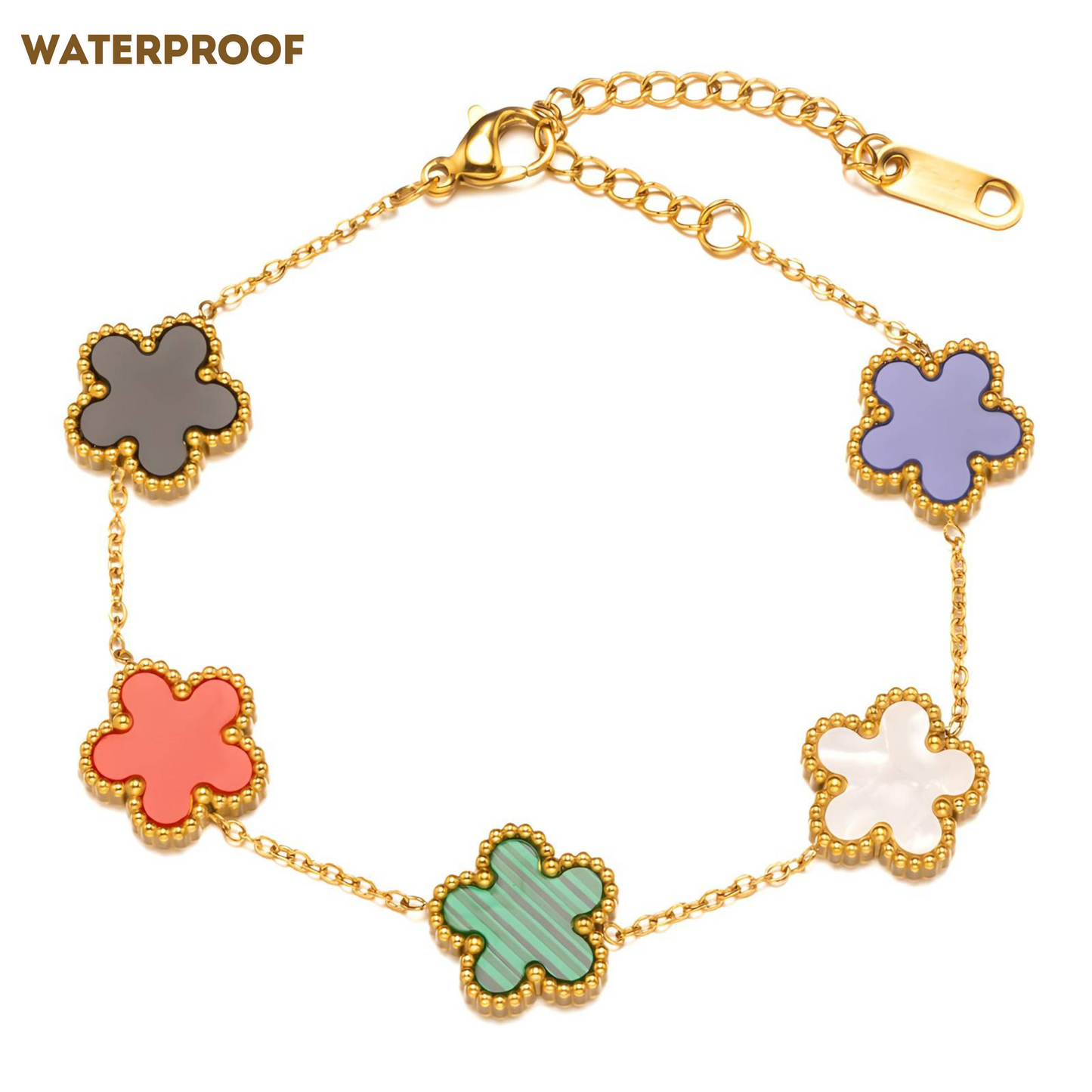 Zia Multi-Colour Clover Bracelet