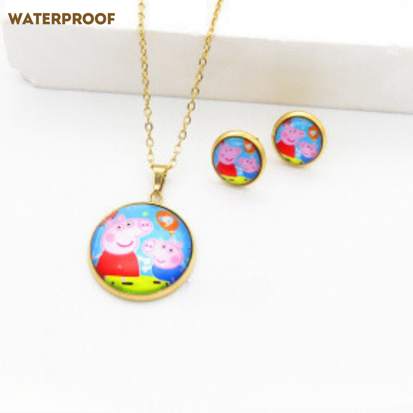 Peppa Pig Necklace and Earrings