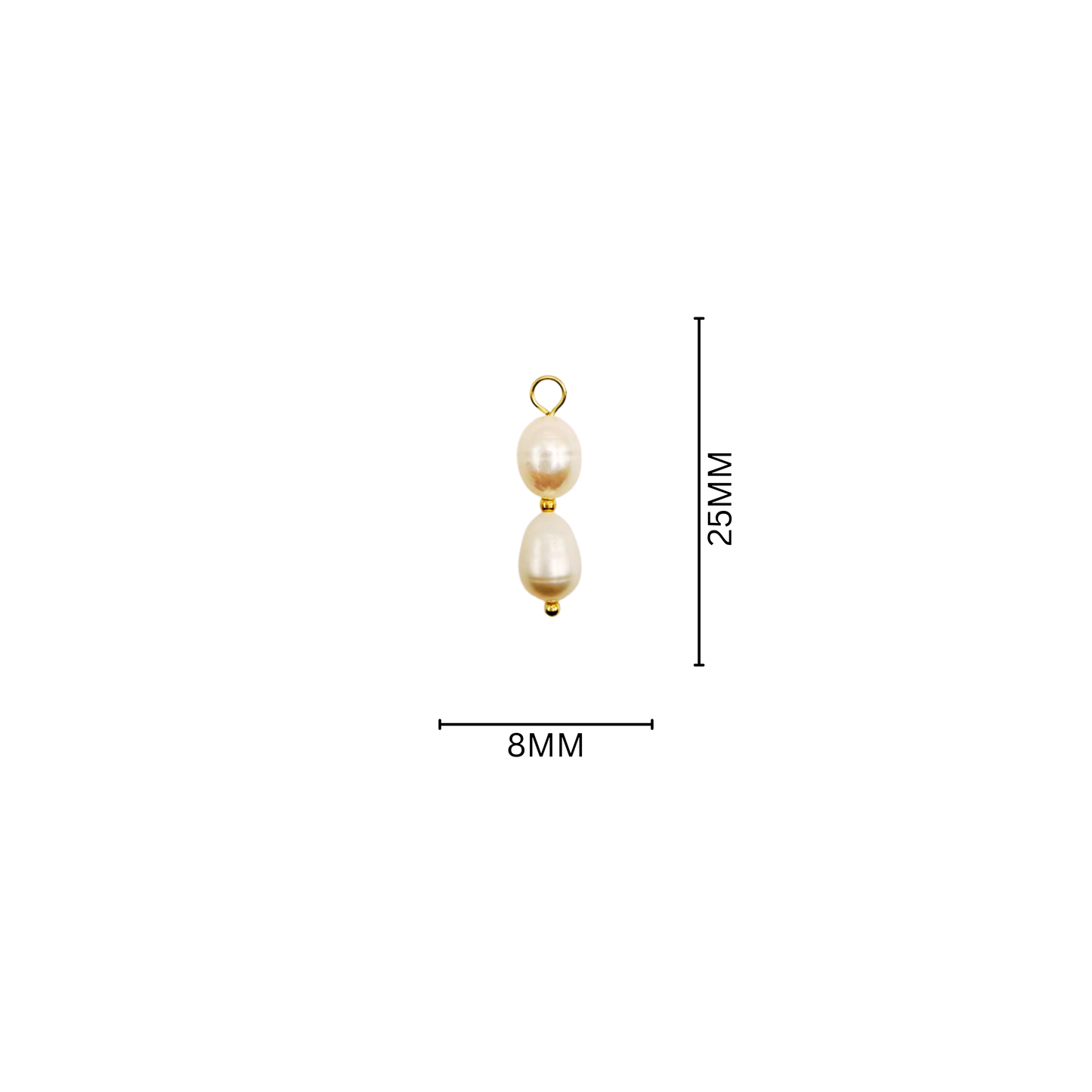 White Pearl Double Drop Charm