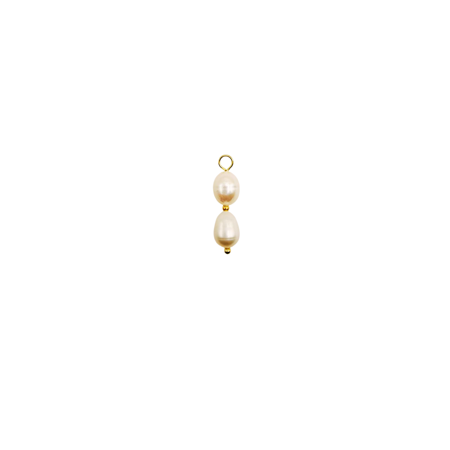 White Pearl Double Drop Charm