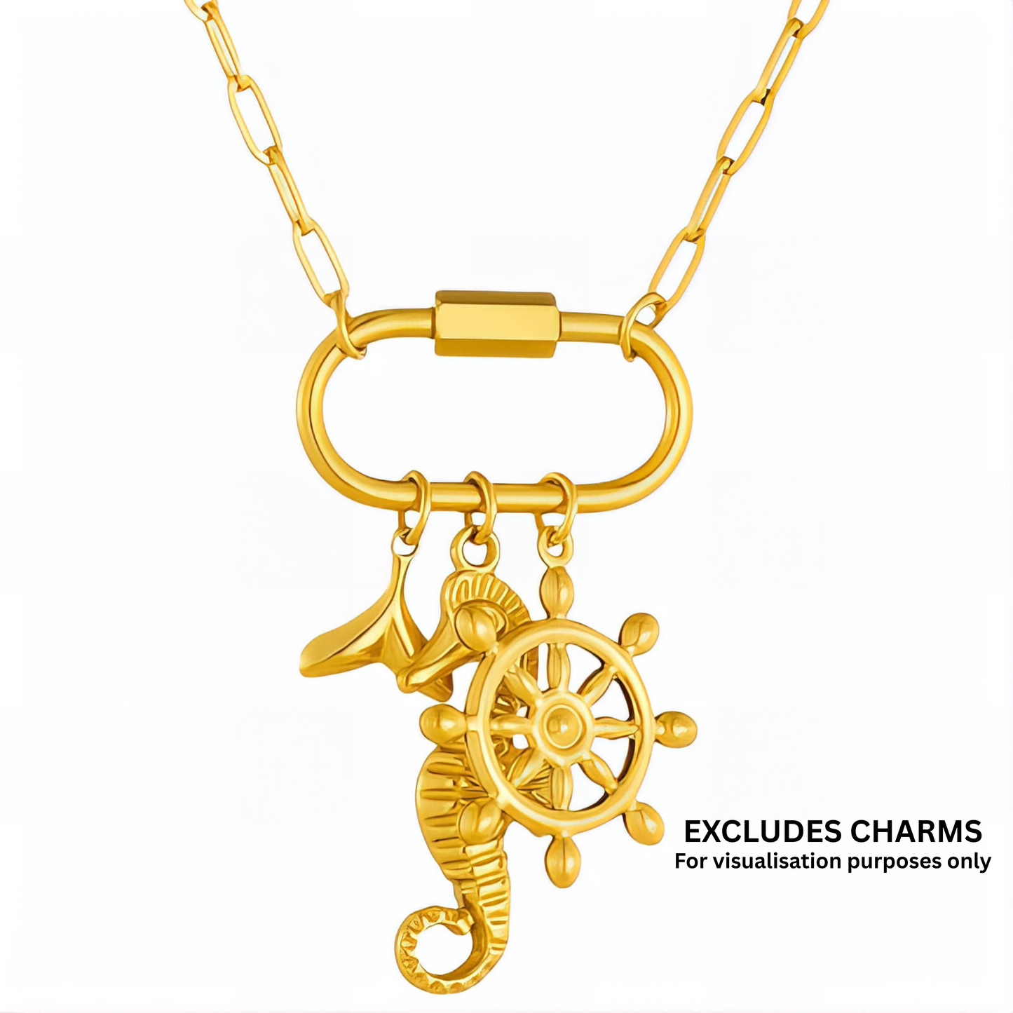 Oval Clasp Charm Necklace