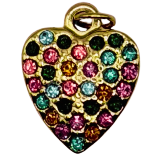 Zirconia Colourful Heart Charm