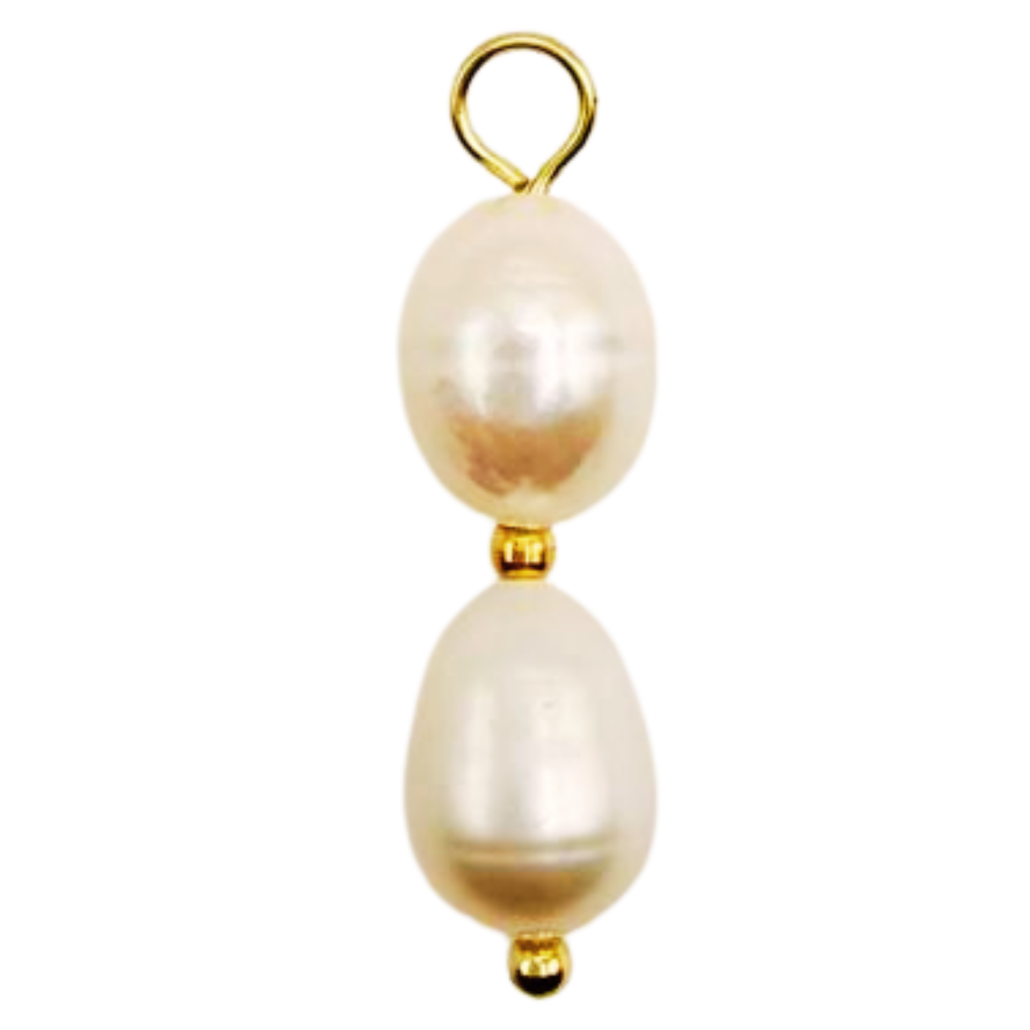 White Pearl Double Drop Charm