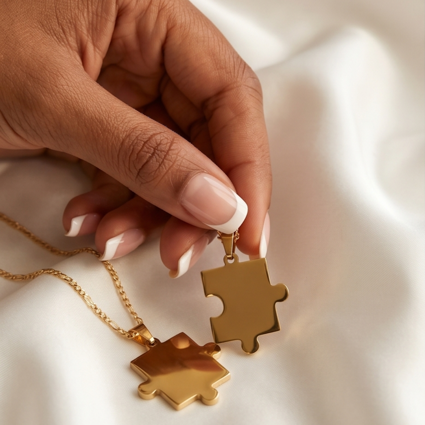 Personalised Puzzle Necklace Set