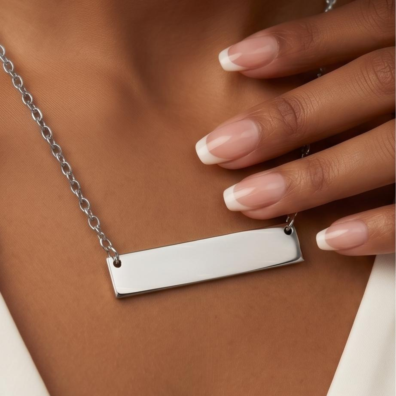Personalised Bar Necklace (Silver)