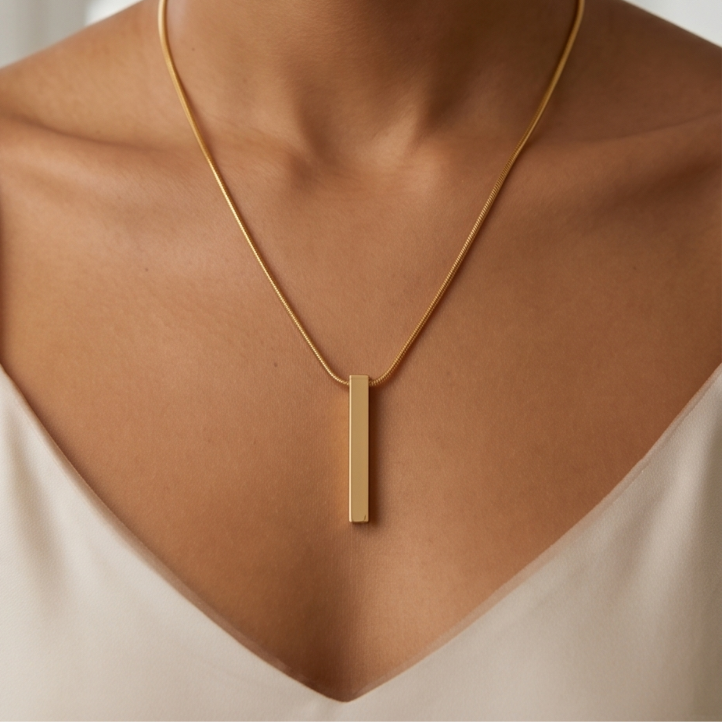 Personalised Bar Snake Chain (Gold)