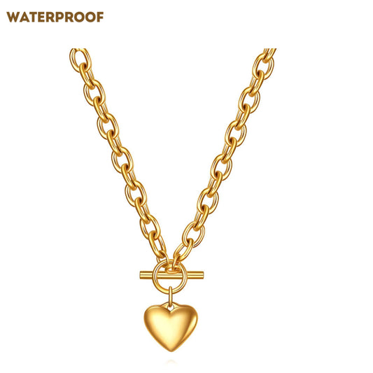 Alaira Chunky Linked Heart Necklace