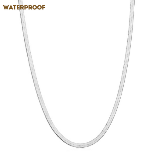 Aurora Herringbone Necklace (Silver)